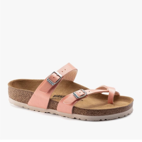 Birkenstock Leather Mayari Soft Footbed Sandals Pink Size 40 - Picture 1 of 11